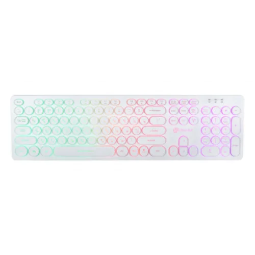 Клавиатура Оклик 420MRL белый USB slim Multimedia LED
