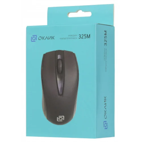 Мышь Оклик 325M черный оптическая (1200dpi) USB для ноутбука (3but)