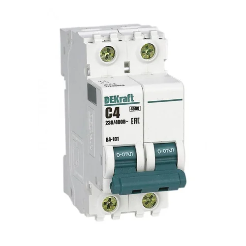 Выключатель автоматический модульный 2п C 4А 4.5кА ВА-101 DEKraft 11209DEK