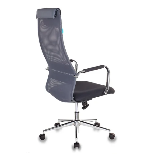 Кресло руководителя Бюрократ KB-9N темно-серый TW-04 TW-12 сетка/ткань с подголов. крестовина металл хром