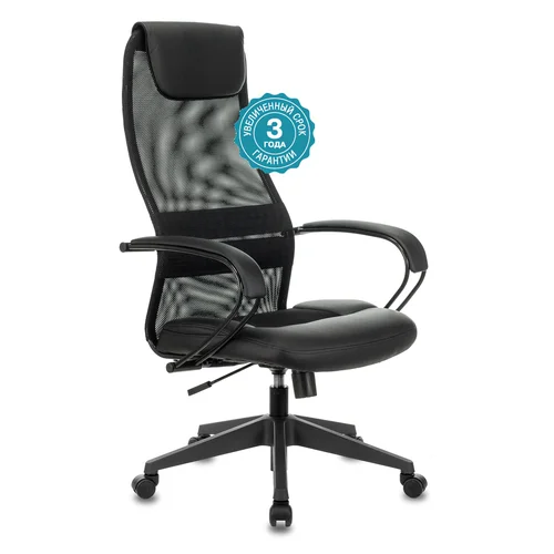 Кресло руководителя Бюрократ CH-608 черный TW-01 сиденье черный TW-11 эко.кожа/сетка с подголов. крестовина пластик Кресло руководителя Бюрократ CH-608 черный TW-01 сиденье черный TW-11 эко.кожа/сетка с подголов. крестовина пластик