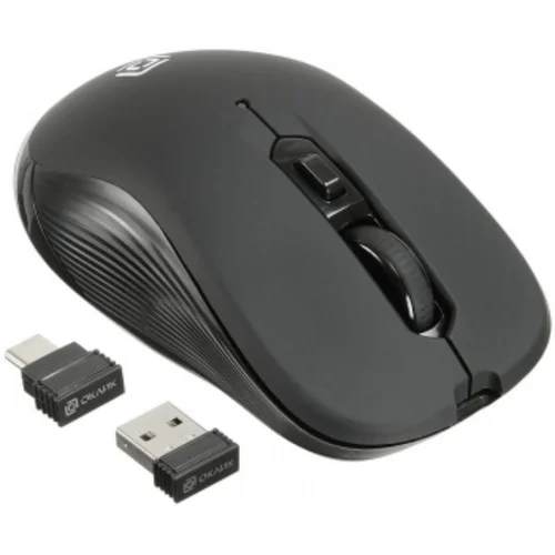 Мышь Оклик 610MWC черный оптическая (1600dpi) беспроводная USB/USB-C для ноутбука (6but)