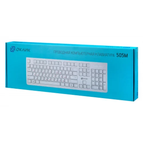 Клавиатура Оклик 505M белый USB slim