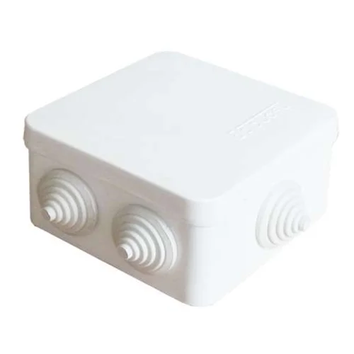 Коробка распределительная ОП 84х84х45мм IP54 7 выходов 3 гермоввода крышка защелкивающаяся бел. Eppl