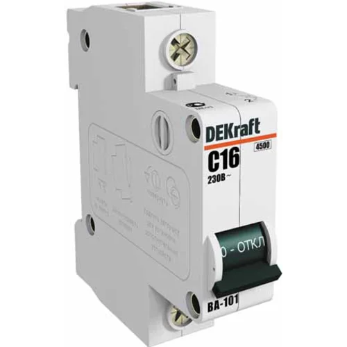 Выключатель автоматический модульный 1п C 16А 4.5кА ВА-101 SchE 11054DEK Выключатель автоматический модульный 1п C 16А 4.5кА ВА-101 SchE 11054DEK