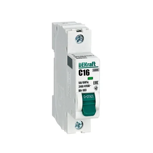 Выключатель автоматический модульный 1п C 16А 6кА ВА-103 DEKraft 12273DEK