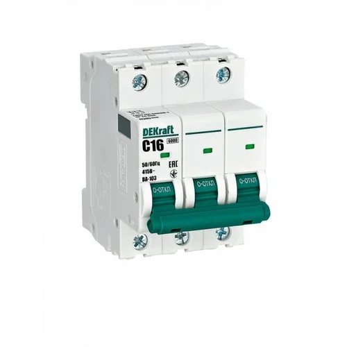 Выключатель автоматический модульный 3п C 16А 6кА ВА-103 DEKraft 12305DEK Выключатель автоматический модульный 3п C 16А 6кА ВА-103 DEKraft 12305DEK