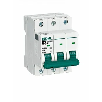 Выключатель автоматический модульный 3п C 32А 6кА ВА-103 DEKraft 12308DEK Выключатель автоматический модульный 3п C 32А 6кА ВА-103 DEKraft 12308DEK