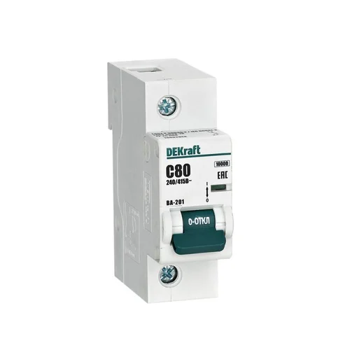 Выключатель автоматический модульный 1п C 80А 10кА ВА-201 DEKraft 13002DEK Выключатель автоматический модульный 1п C 80А 10кА ВА-201 DEKraft 13002DEK