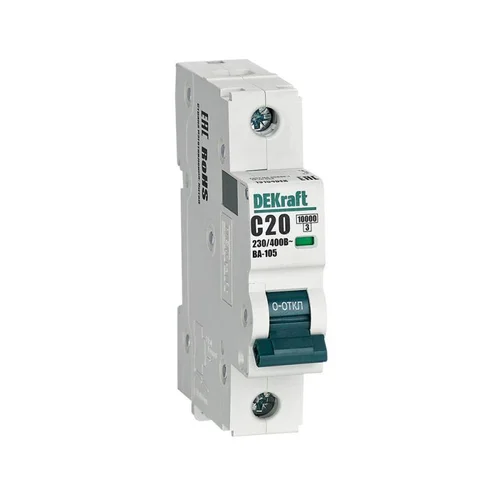 Выключатель автоматический модульный 1п C 20А 10кА ВА-105 DEKraft 13154DEK