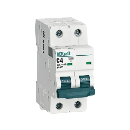 Выключатель автоматический модульный 2п C 4А 10кА ВА-105 DEKraft 13162DEK Выключатель автоматический модульный 2п C 4А 10кА ВА-105 DEKraft 13162DEK