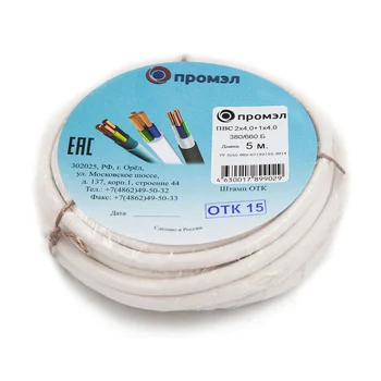 Провод ПВС 3х4 Б (бухта 5м) (шт) Промэл 13321680 Провод ПВС 3х4 Б (бухта 5м) (шт) Промэл 13321680