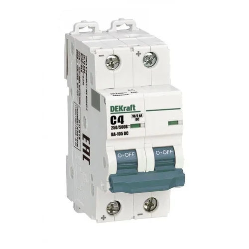 Выключатель автоматический модульный 2п C 4А 10кА ВА-105 DC DEKraft 13388DEK Выключатель автоматический модульный 2п C 4А 10кА ВА-105 DC DEKraft 13388DEK