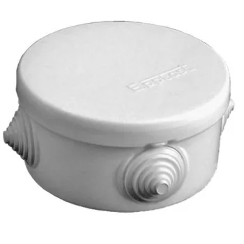 Коробка распределительная ОП d90х45мм IP54 4 выхода 4 гермоввода крышка защелкивающаяся сер. Epplast Коробка распределительная ОП d90х45мм IP54 4 выхода 4 гермоввода крышка защелкивающаяся сер. Epplast