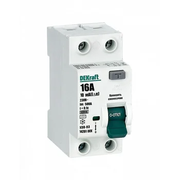 Выключатель дифференциального тока (УЗО) 2п 16А 10мА тип AC 6кА УЗО-03 DEKraft 14201DEK