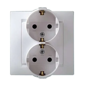 Розетка 2-м СП Simon15 16А IP20 250В с заземл. винт. клеммы бел. Simon 1590459-030 Розетка 2-м СП Simon15 16А IP20 250В с заземл. винт. клеммы бел. Simon 1590459-030