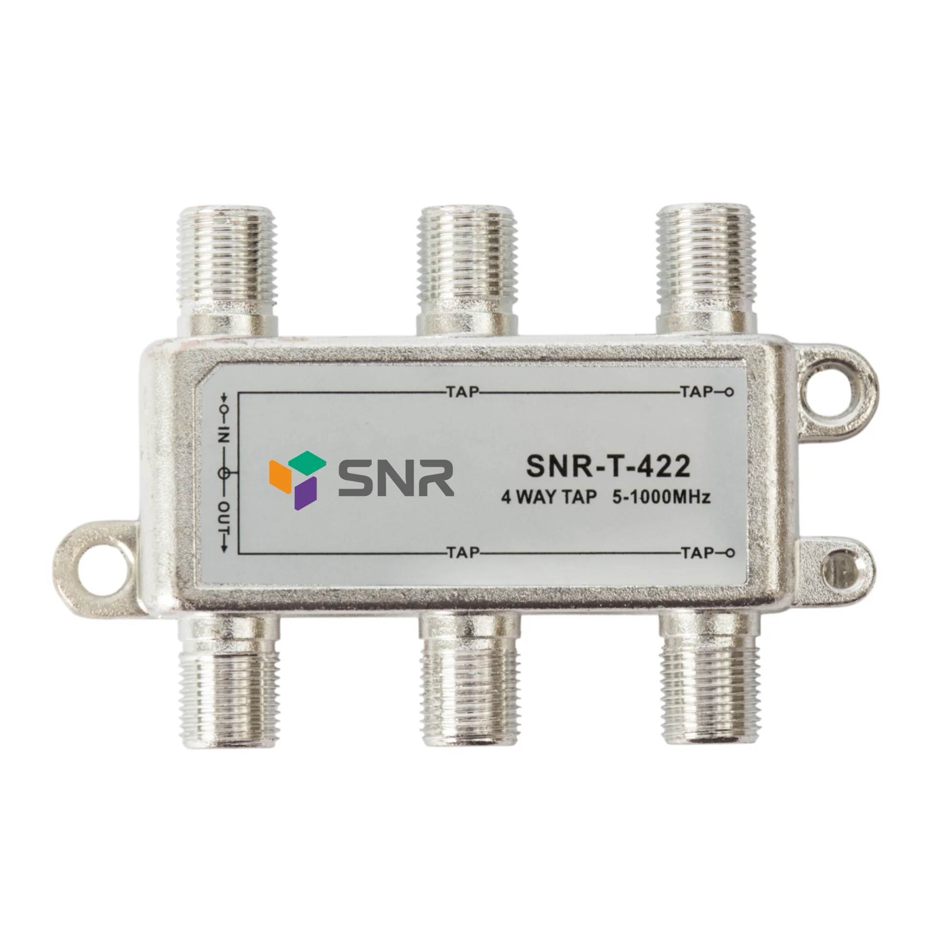 Ответвитель абонентский SNR-T-422 на 4 отвода, вносимое затухание IN-TAP 22dB. Ответвитель абонентский SNR-T-422 на 4 отвода, вносимое затухание IN-TAP 22dB.