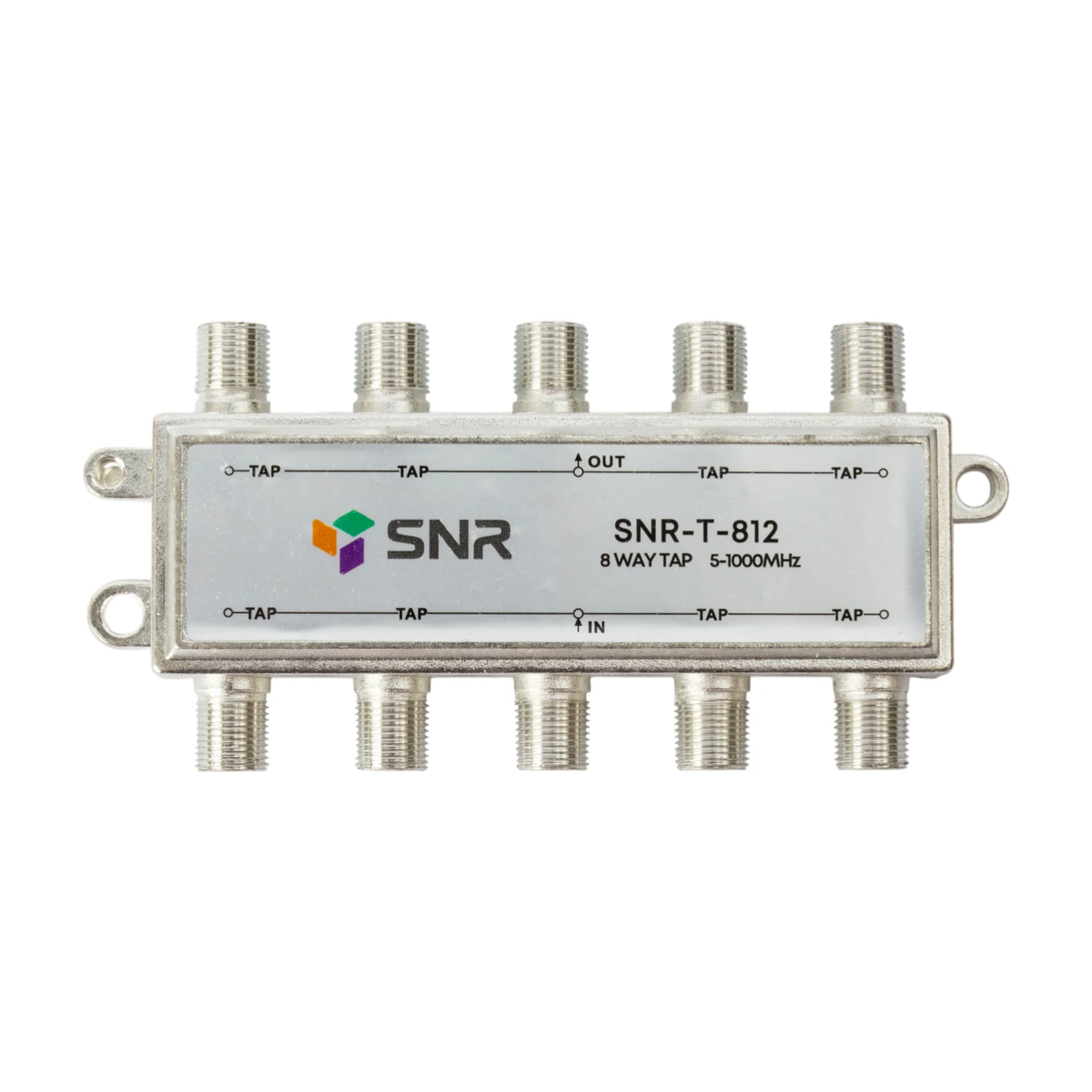 Ответвитель абонентский SNR-T-812 на 8 отводов, вносимое затухание IN-TAP 12dB. Ответвитель абонентский SNR-T-812 на 8 отводов, вносимое затухание IN-TAP 12dB.