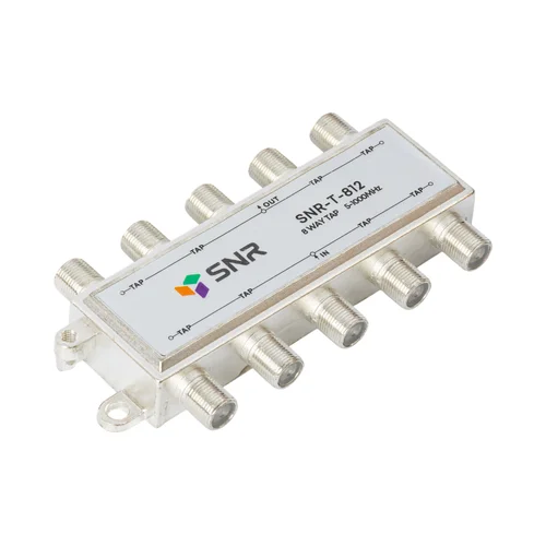 Ответвитель абонентский SNR-T-812 на 8 отводов, вносимое затухание IN-TAP 12dB. Ответвитель абонентский SNR-T-812 на 8 отводов, вносимое затухание IN-TAP 12dB.