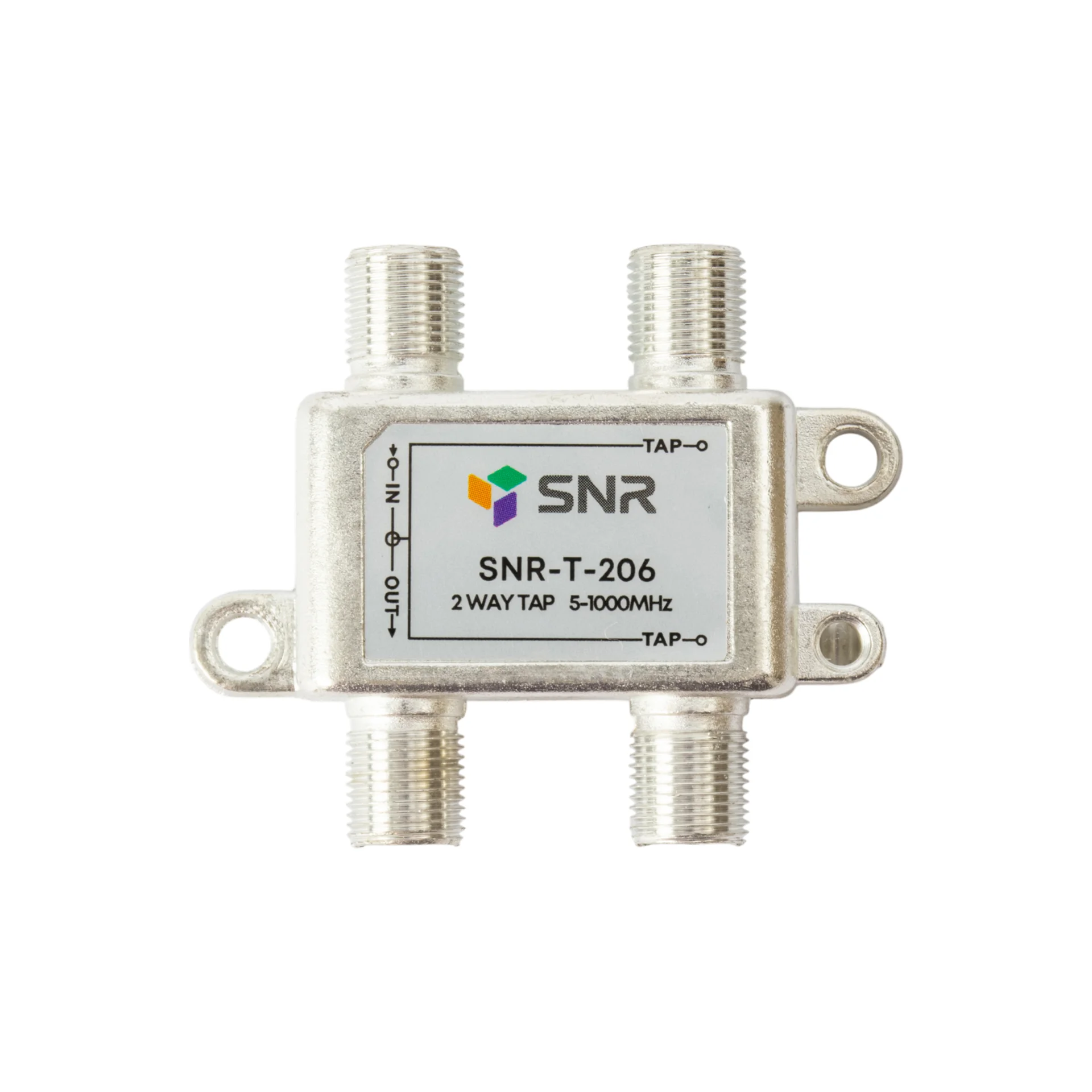 Ответвитель абонентский SNR-T-206 на 2 отвода, вносимое затухание IN-TAP 6dB.
