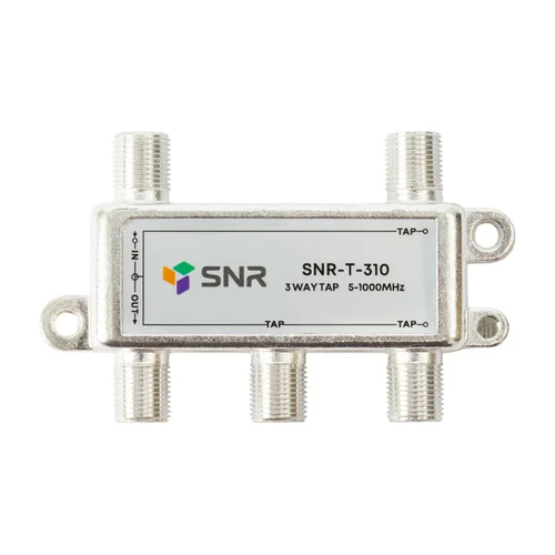 Ответвитель абонентский SNR-T-310, на 3 отвода, вносимое затухание IN-TAP 10dB. Ответвитель абонентский SNR-T-310, на 3 отвода, вносимое затухание IN-TAP 10dB.