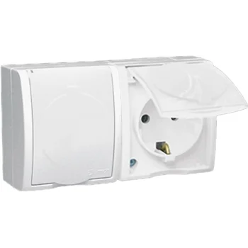 Розетка 2-м ОП Simon15 16А IP54 250В с заземл. с крышкой винт. клеммы бел. Simon 1594433-030 Розетка 2-м ОП Simon15 16А IP54 250В с заземл. с крышкой винт. клеммы бел. Simon 1594433-030
