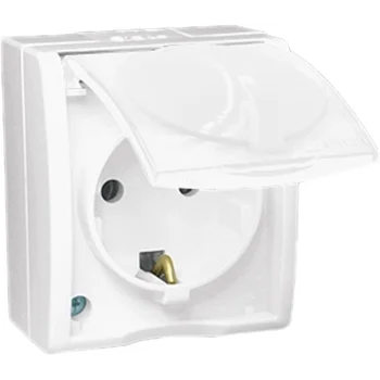 Розетка 1-м ОП Simon15 16А IP54 250В с заземл. с крышкой винт. клеммы бел. Simon 1594445-030 Розетка 1-м ОП Simon15 16А IP54 250В с заземл. с крышкой винт. клеммы бел. Simon 1594445-030