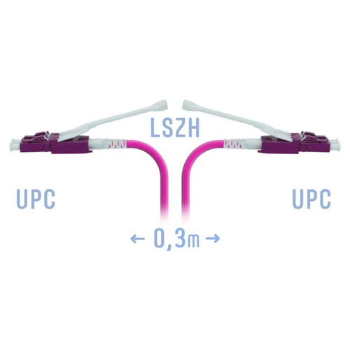 Патчкорд оптический LC/UPC-LC/UPC MM (OM4) Duplex (HD) 0,3 метрa, 2мм Патчкорд оптический LC/UPC-LC/UPC MM (OM4) Duplex (HD) 0,3 метрa, 2мм