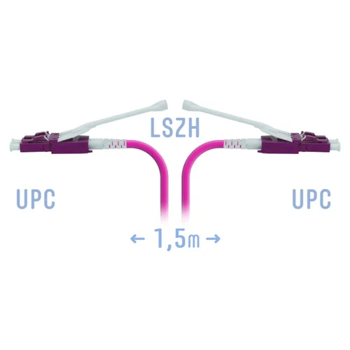 Патчкорд оптический LC/UPC-LC/UPC MM (OM4) Duplex (HD) 1,5 метрa, 2мм Патчкорд оптический LC/UPC-LC/UPC MM (OM4) Duplex (HD) 1,5 метрa, 2мм