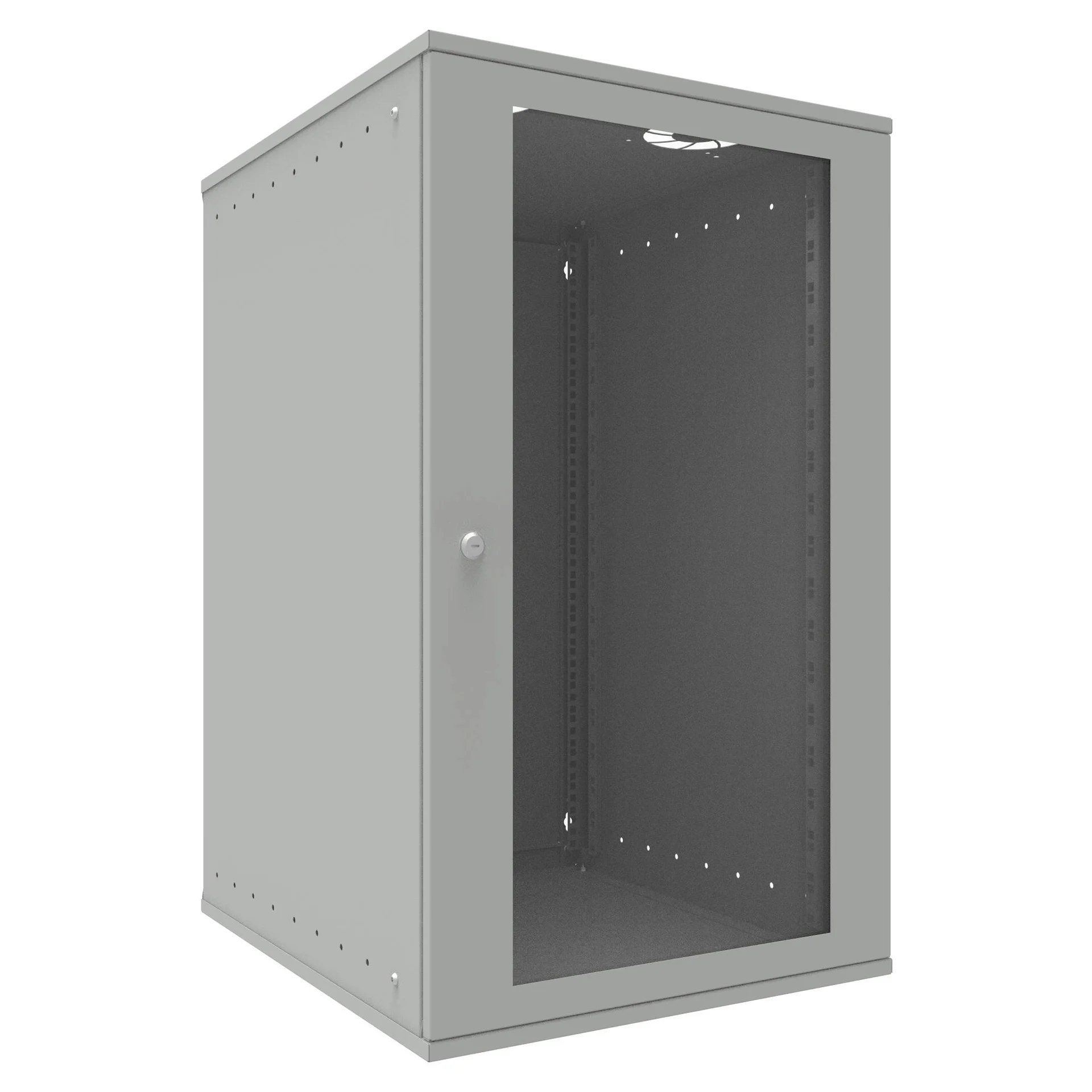 Шкаф телекоммуникационный настенный 18U, 523х600х866мм серия LITE (стеклянная дверь)