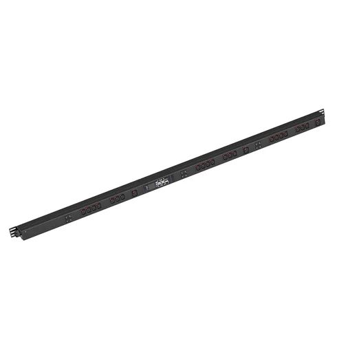 Блок розеток с функцией измерения и управления каждой розеткой серии SNR тип C на 21хC13 и 3xC19 с фиксаторами, шнур питания 3 м с IEC60309 32A 3P+N+E