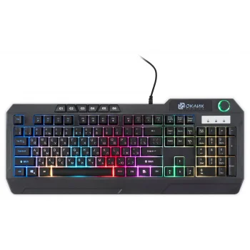 Клавиатура Оклик 715G черный USB Multimedia for gamer LED (1680657) Клавиатура Оклик 715G черный USB Multimedia for gamer LED (1680657)
