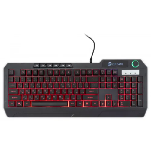 Клавиатура Оклик 715G черный USB Multimedia for gamer LED (1680657)