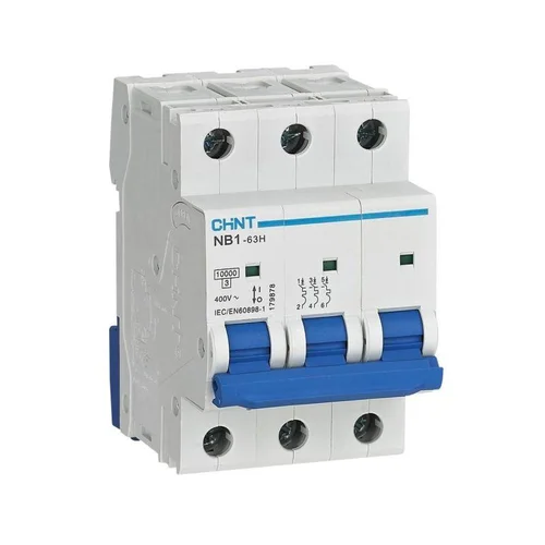 Выключатель автоматический модульный 3п C 20А 10кА NB1-63H (R) CHINT 179870 Выключатель автоматический модульный 3п C 20А 10кА NB1-63H (R) CHINT 179870