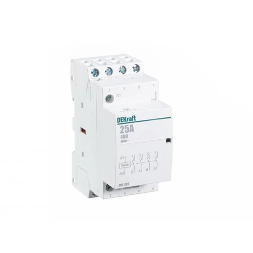 Контактор модульный МК-103 4НО 25А 230В DEKraft 18067DEK Контактор модульный МК-103 4НО 25А 230В DEKraft 18067DEK