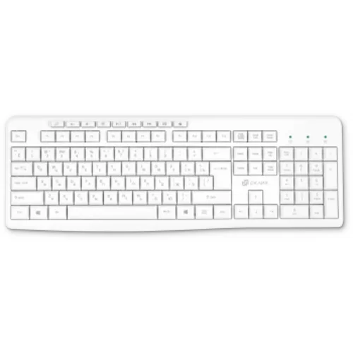 Клавиатура Оклик K225W белый USB беспроводная Multimedia (1875235) Клавиатура Оклик K225W белый USB беспроводная Multimedia (1875235)