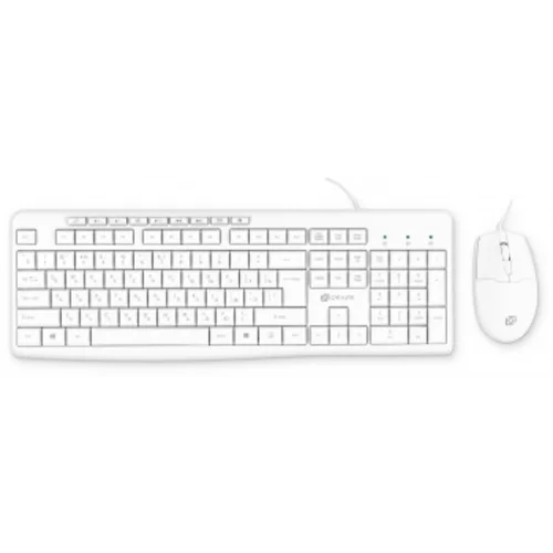 Клавиатура + мышь Оклик S650 клав:белый мышь:белый USB Multimedia (1875257)