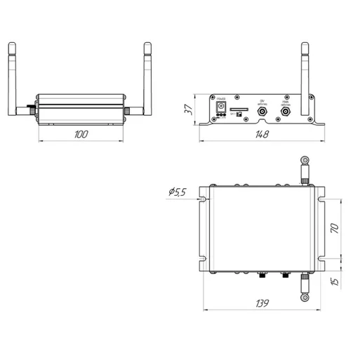 Роутер Kroks Rt-Cse mQ-EC со встроенным 4G модемом Quectel LTE cat.4 SMA-Female