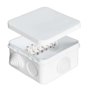 Коробка распределительная ОП 75х75х45мм IP54 10А 6 выходов 6 контактов 3 гермоввода клемм. крышка за Коробка распределительная ОП 75х75х45мм IP54 10А 6 выходов 6 контактов 3 гермоввода клемм. крышка за
