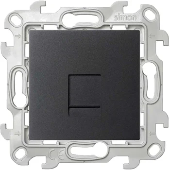 Розетка компьютерная СП Simon 24 RJ45 кат.5E UTP IP20 механизм графит Simon 2410598-038 Розетка компьютерная СП Simon 24 RJ45 кат.5E UTP IP20 механизм графит Simon 2410598-038