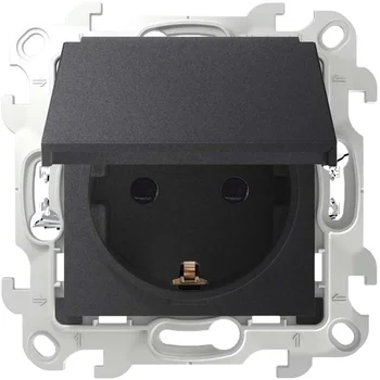 Розетка 1-м СП Simon 24 16А IP44 2P+E Push&Go механизм графит Simon 2420448-038 Розетка 1-м СП Simon 24 16А IP44 2P+E Push&Go механизм графит Simon 2420448-038