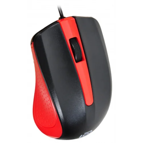 Мышь Оклик 225M черный/красный оптическая (1200dpi) USB для ноутбука (3but)