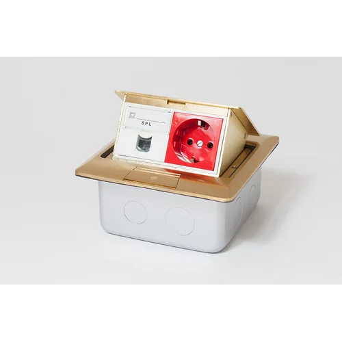 Люк на 2 поста (45х45), латунь, с металлической коробкой, IP44 Люк на 2 поста (45х45), латунь, с металлической коробкой, IP44