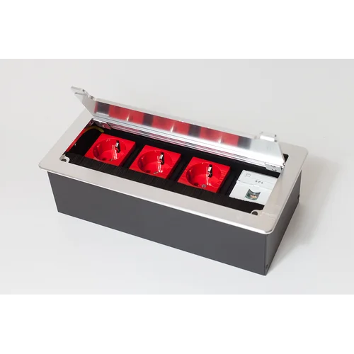 Люк настольный на 4 поста (45х45), металл, серебро, IP20