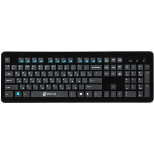 Клавиатура Оклик 870S черный USB беспроводная slim Multimedia