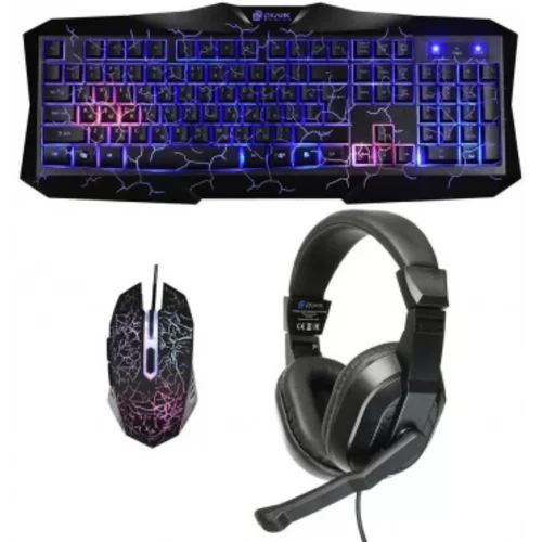 Комплект Оклик HS-HKM100G IMPERIAL (клавиатура, мышь, гарнитура) черный (489352)