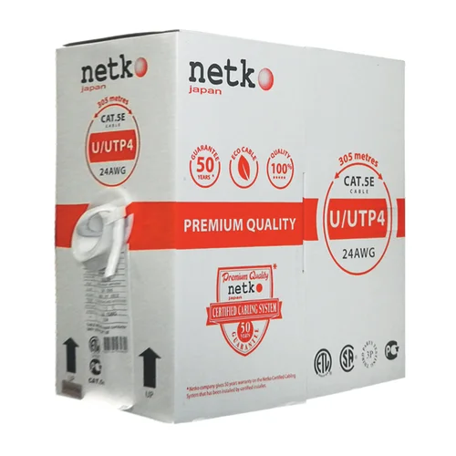 Кабель U/UTP4 cat.5e NETKO, 4 пары 24 AWG BC,PVC, indoor, 305м