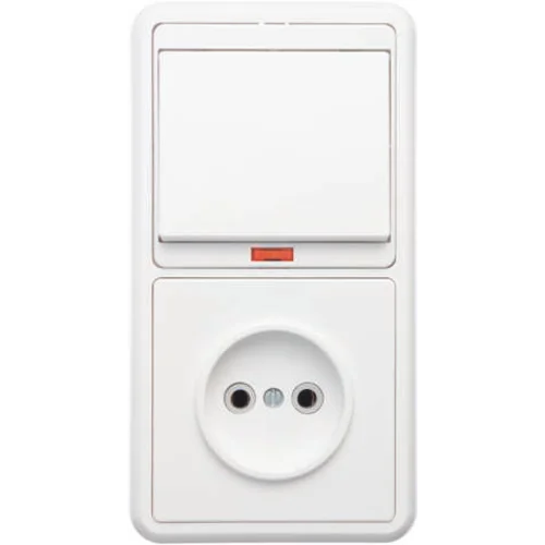 Блок БКВР-214 Бэлла (1-кл. выкл. с инд. + розетка) бел. Кунцево 5817 Блок БКВР-214 Бэлла (1-кл. выкл. с инд. + розетка) бел. Кунцево 5817