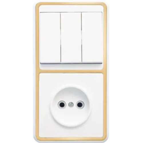 Блок БКВР-039 Бэлла (3-кл. выкл. + розетка) зол. Кунцево 5840 Блок БКВР-039 Бэлла (3-кл. выкл. + розетка) зол. Кунцево 5840