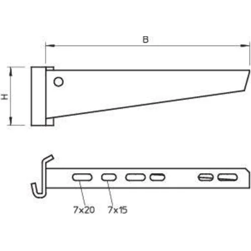 Консоль с опорой AS 15 51 FT осн.510 сталь гор. оцинк. OBO 6421466